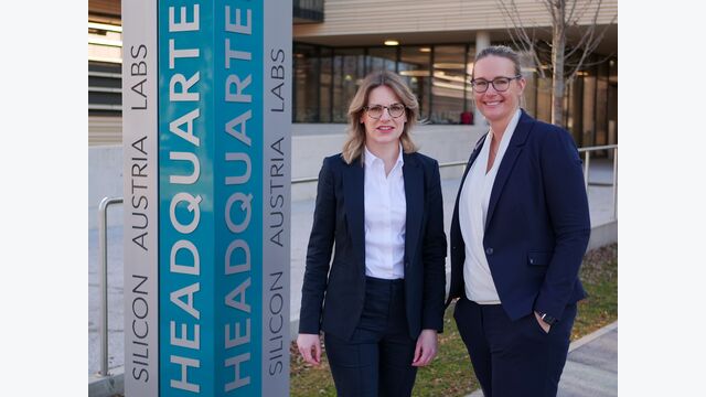 Portrait Christina Hirschl und Isabel Tausendschön von Silicon Austria Labs.