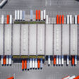 Distribution logistics building parking lot - aerial view