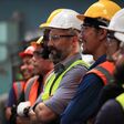 engineer team full skill quality for maintenance and training in industry factory worker , warehouse Workshop for factory operators, mechanical engineering team production.