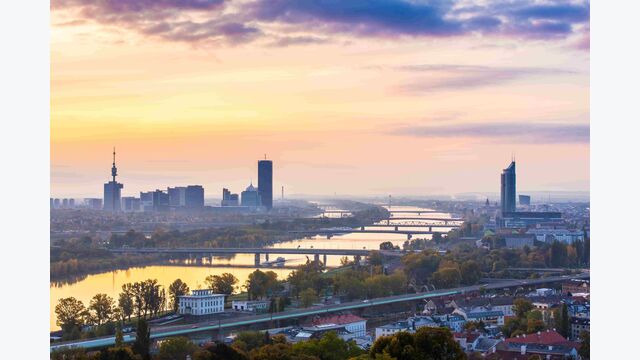 Wiens Skyline im Morgengrauen: Der Großteil der internationalen Headquarters sitzt in der österreichischen Hauptstadt.