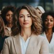 Mehrere ambitioniert und selbstsicher aussehende Frauen blicken in die Kamera.