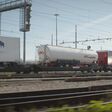Beispiel für intermodale r2L Transporttechnik: fahrender Zug.