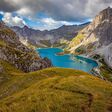schöner Blick auf den Lünersee im Rätikon, Vorarlberg