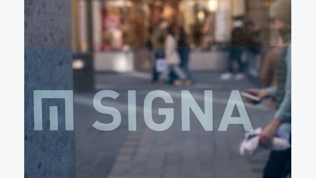 Signa Logo mit Spiegelung im Schaufenster