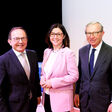 ÖGV-Vorstandsvorsitzender Peter Haubner, die neue ÖGV-Präsidentin Monika Cisar-Leibetseder und der Salzburger Landeshauptmann Wilfried Haslauer