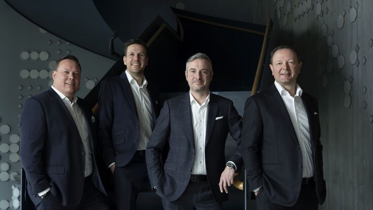 Gesamtvorstand Merkur Versicherung: Markus Spellmeyer, Markus Zahrnhofer, Andreas Gaugg und Christian Kladiva