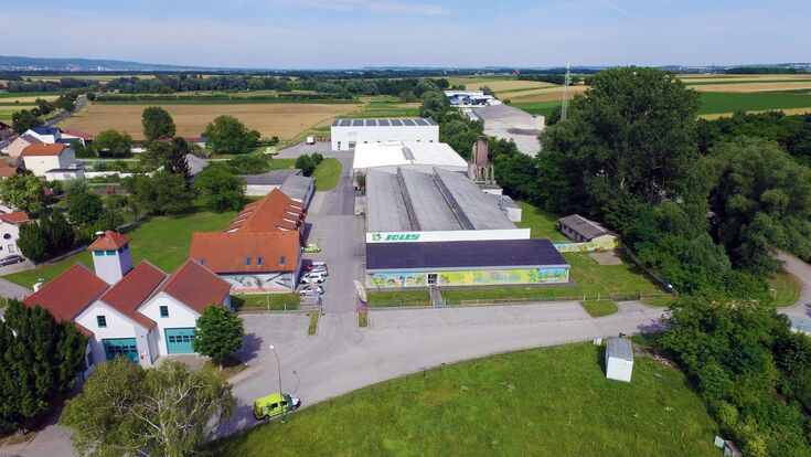 Luftansicht auf Brevillier Urban & Sachs-Standort in Hirm, Burgenland