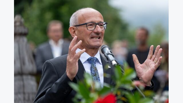 Tirols LH Anton Mattle während dem Tiroltag mit Festakt und "Eurgio-Summit" im Rahmen des Europäischen Forums Alpbach, am Sonntag 17. August 2025 in Alpbach.