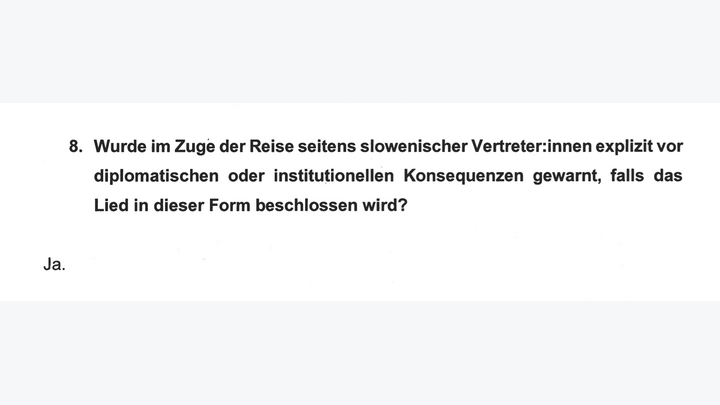 Beantwortung durch Manuela Khom der parlamentarischen Anfrage der NEOS zur Landeshymnen-Causa