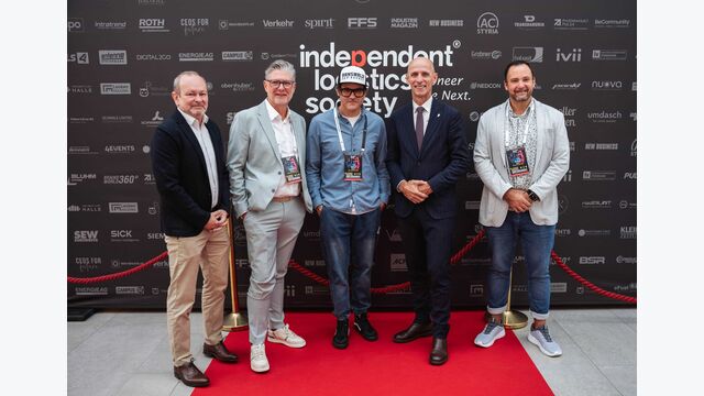 Gerald Hofer (Knapp AG, CEO)_Kajetan Bergles (Managing Partner & ILS Projectlead)_Mike Reiter, MSc (Brainsworld, CMO Owner)_DI Willibald Ehrenhoefer (steirischer Landesrat für Wirtschaft, Arbeit, Finanzen, Wissenschaft und Forschung)_Philipp Maier (Brainsworld, CEO, Owner) beim Internationalen Logistik Sommer Leoben 2025.