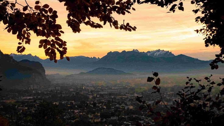 Blick vom Zanzenberg über das Vorarlberger Reinthal auf die Schweiz