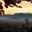 Blick vom Zanzenberg über das Vorarlberger Reinthal auf die Schweiz