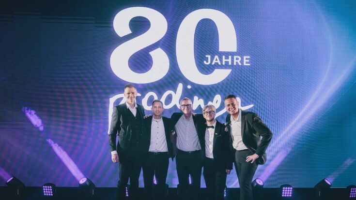 Bei Steuerberater Prodinger Jubiläumsfeier 2025: Roland Pfeffer, Simon Rupp, Lukas, Arthur Prodinger, Markus Steiner