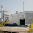 Außenansicht auf Gips-zu-Gips-Recyclingwerk des Baukonzerns Porr in Stockerau, Niederösterreich