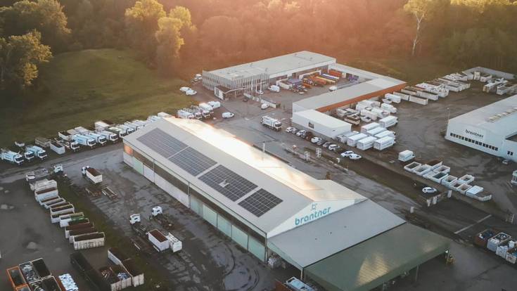 Luftansicht auf Brantner Green Solutions Zentrale in Krems, Niederösterreich