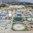 luftbild der Kläranlage Las Esclusas im Süden von Guayaquil in Ecuador