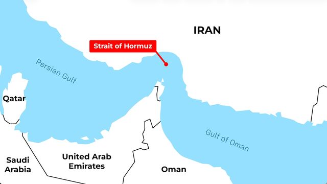 karte zeigt die straße von hormus