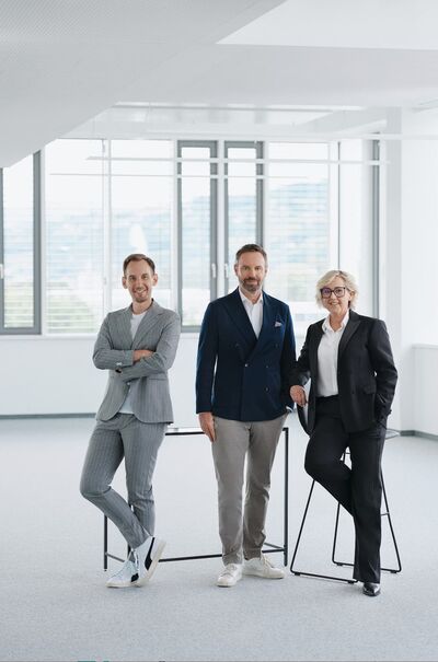 dreiköpfiges chefteam von ringana